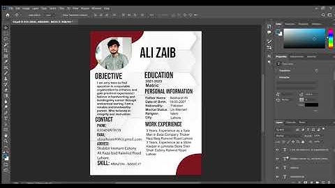Professional Photoshop CV Design | How to Make a Creative Resume in Adobe Photoshop