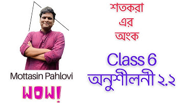 class 6 গণিত শতকরা । অনুশীলনী 2.2  | Mottasin Pahlovi