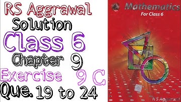 Rs aggrawal solution class 6 Chapter 9 Exercise 9C Question 19, 20,21,22,23,24 | MD Sir