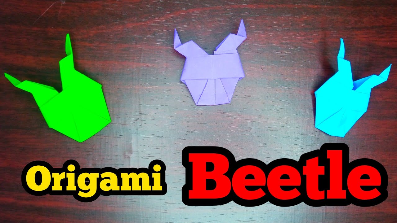 How To Make A Easy Paper Origami Beetle | Marki's Origami - YouTube