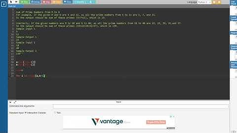Python Program to Sum of Prime Numbers from M to N -- Foundations 2 Test Question Answer