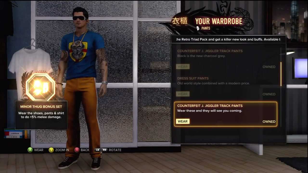 Sleeping Dogs Gameplay (Requested Video) Clothing Wardrobe YouTube