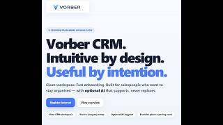Vorber CRM Launch Preview | Onboarding in Under 60 Seconds