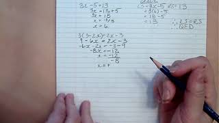 3c Solving Linear Equations and Checking