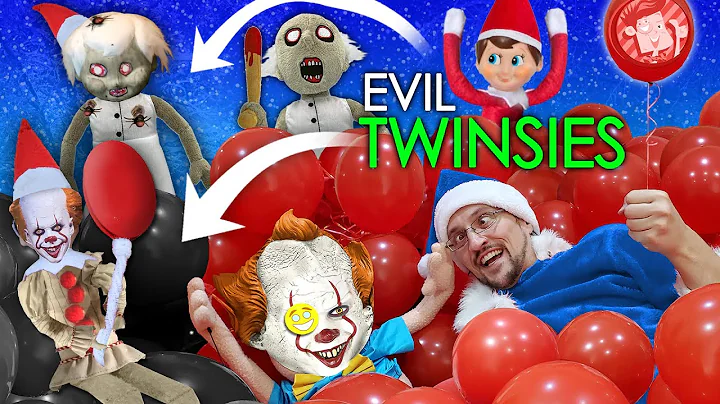 GRANNY & PENNYWISE TWINSIES w/ ELF ON THE SHELF Bu...