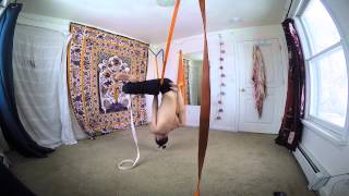 How to enter Hanging Agnistambasana on a rodeo line