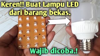 Lampu LED 220 volt rusak menjadi lampu 5 volt USB (lampu emergency)