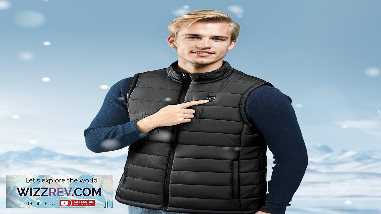 Жилет с подогревом VEVOR для мужчин. Электрический жилет с подогревом и аккумулятором ёмкостью 16...