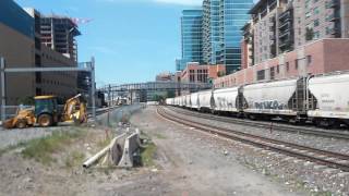 The northbound BNSF sand train starts moving