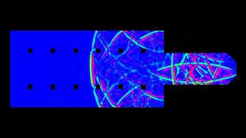 Simulated sound propagation of an impulse in a church