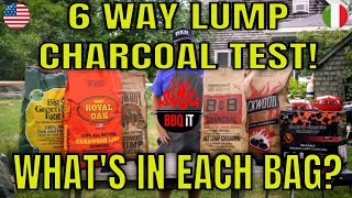 WHICH LUMP HARDWOOD CHARCOAL BURNS THE BEST? - WHAT'S IN EACH BAG?? - 6 WAY TEST!  | BBQiT