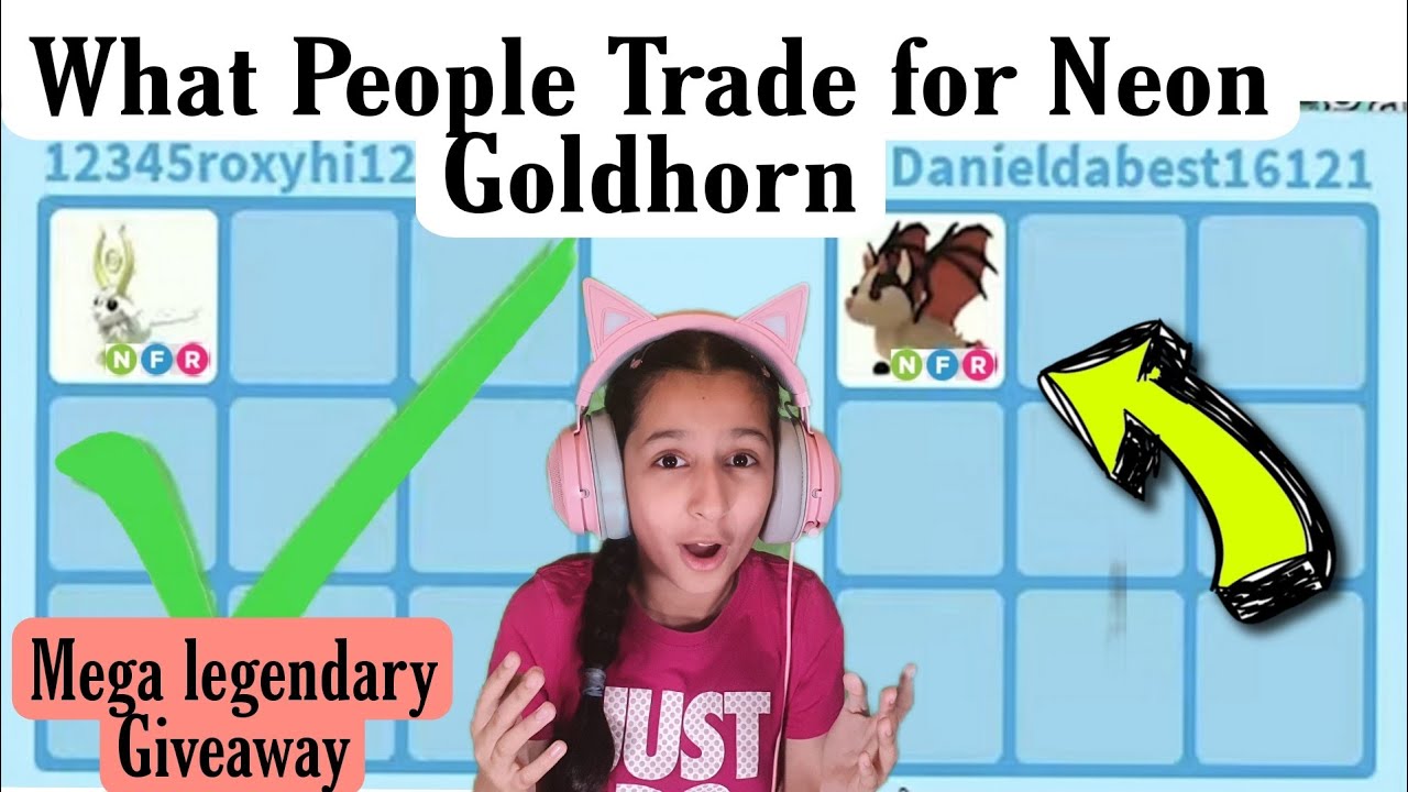 What People Trade For Neon Goldhorn In Adopt Me And New Giveaway YouTube