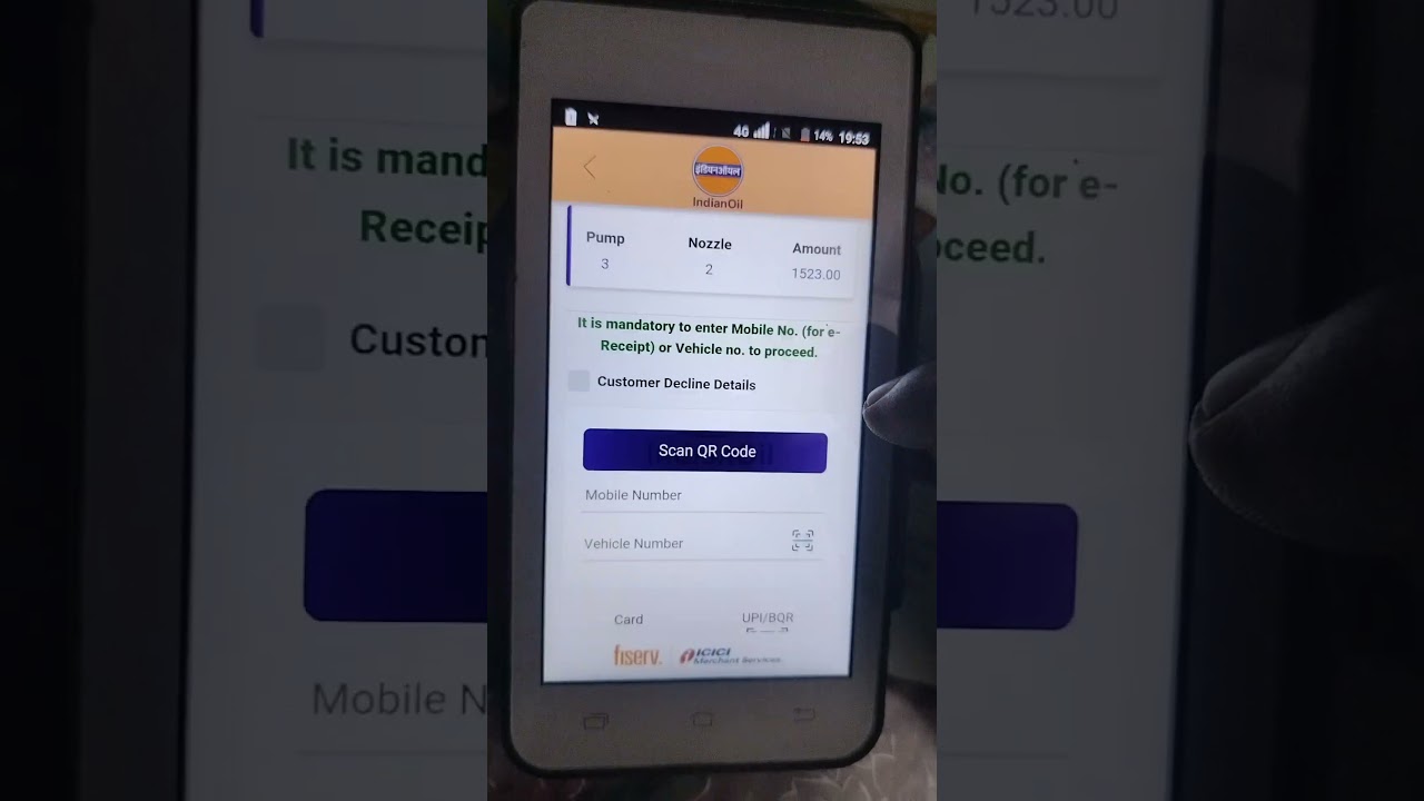 Offline not allowed.. fleet card.indian oil corporation petrol pump.