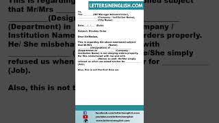 Complaint Letter Against Staff Member