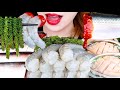 ASMR RAW SEAFOOD *SHRIMP, KONOSIRUS PUNCTATUS, ABALONE, SEA GRAPES 해산물 먹방 EATING SOUNDS MUKBANG 咀嚼音