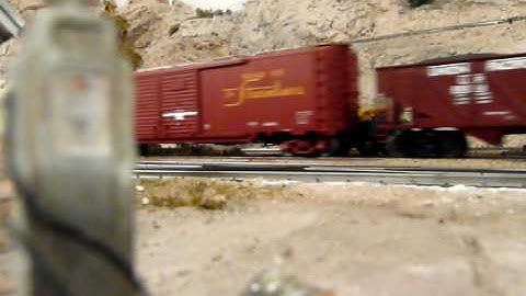 MTH BNSF O Gauge train Layout in Basement Part 3