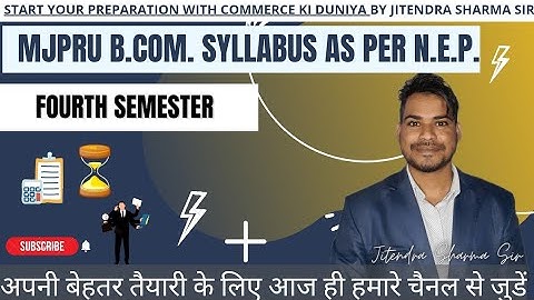 #MjpruBcom 4th semester syllabus #Mjprusyllabus #Bcomstudents #neweducationpolicy #commercekiduniya