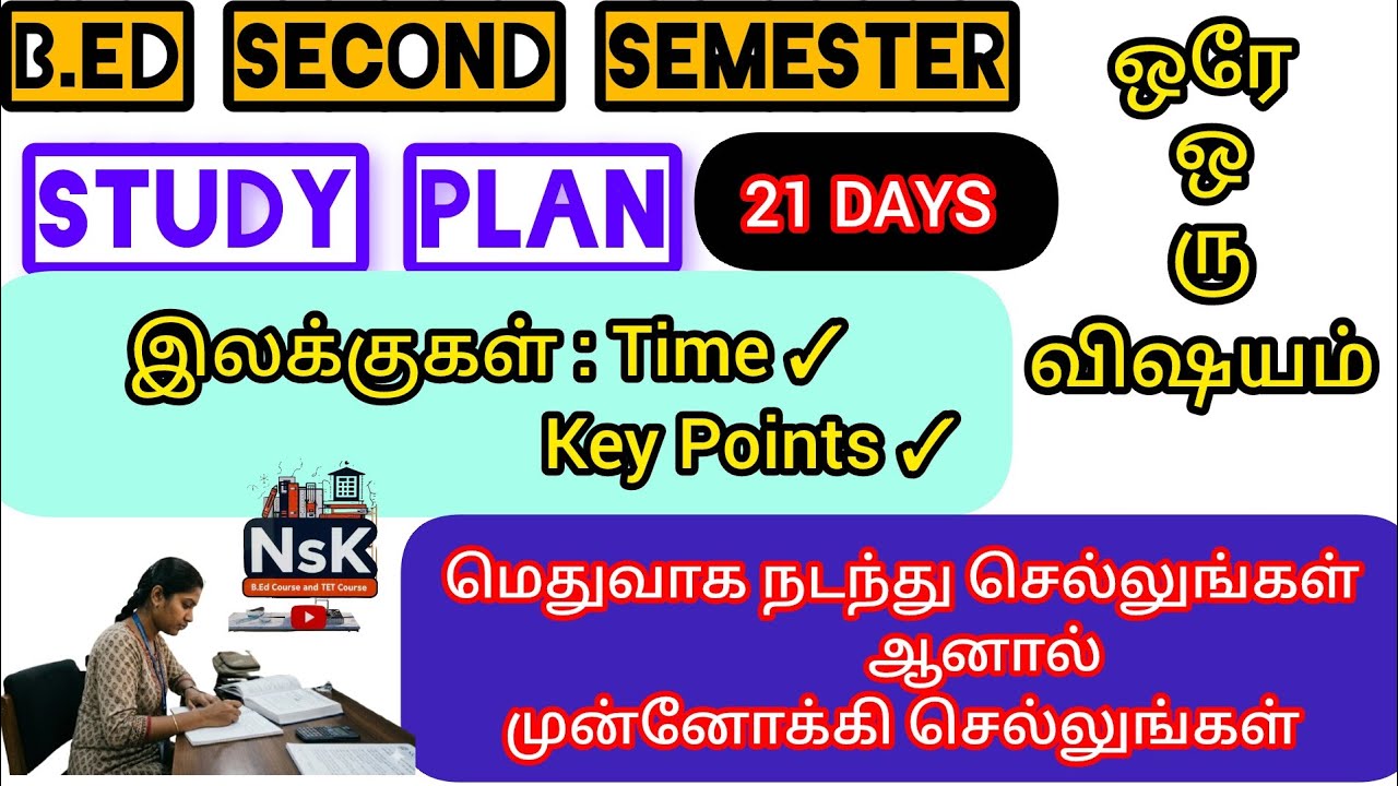 👉 21 DAYS STUDY PLAN | B.ED SECOND SEMESTER - YouTube