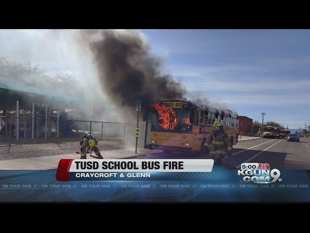 TUSD school bus catches flames in midtown class=