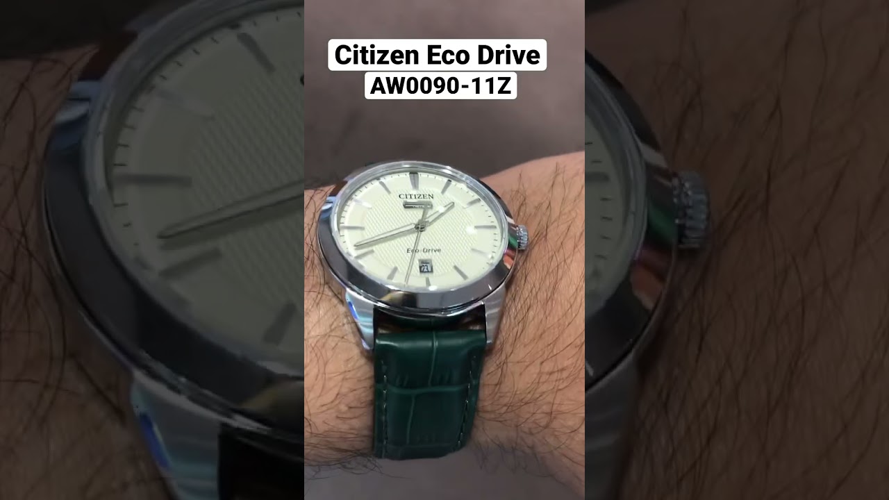 Citizen Eco Drive Men's Black Leather Strap Watch | AW0090-11Z