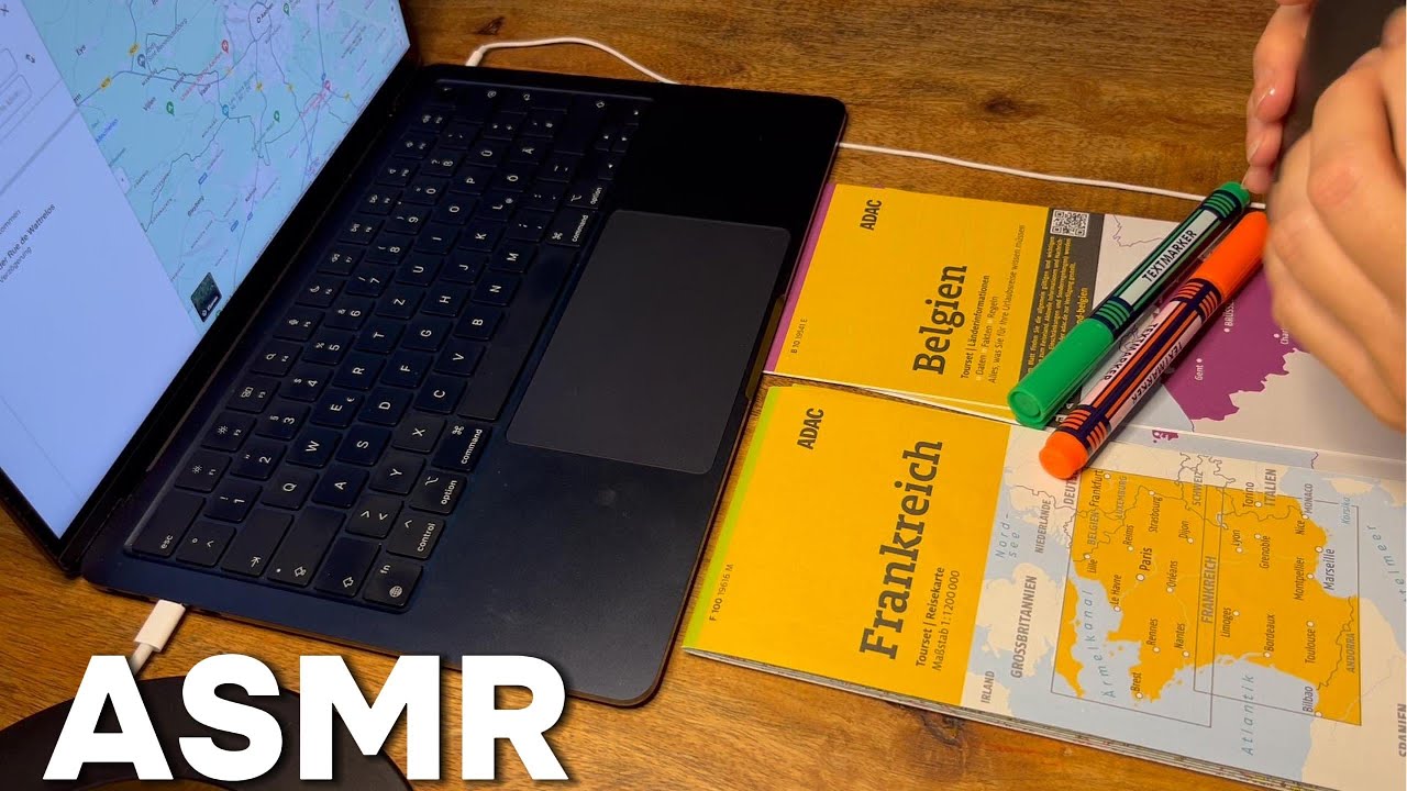 ASMR 🧡 Sneak Peek in meine Reise-Planung 🧡 Belgien➡️Frankreich | Tracing + soft spoken | german