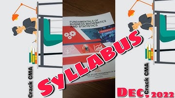 Syllabus of CMA foundation of business mathematics and statistics || #icmai #crackcma