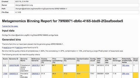 Metagenomic Binning Service