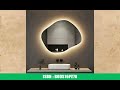 Boromal Asymmetrischer Spiegel mit Beleuchtung LED Badspiegel mit Beleuchtung 84x74cm LED Spiegel