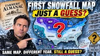 The farmers almanac first snowfall map is a guess