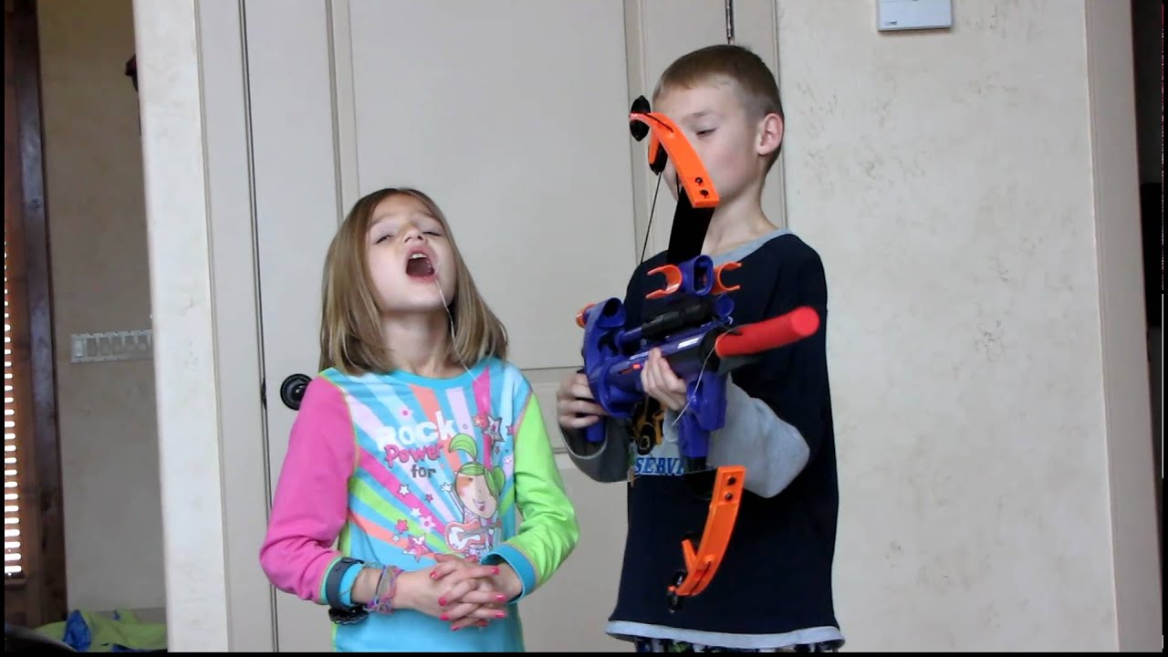 Pulling First Loose Tooth with Nerf Gun YouTube