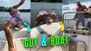 Guy Slips and Falls off the Edge of the Boat