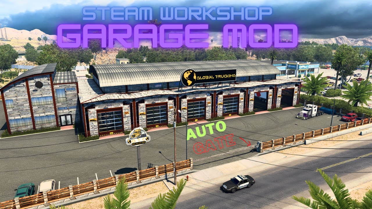 American Truck Simulator - Garage Mod - Automatic gate and more - YouTube