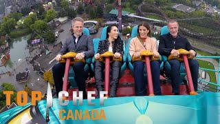 The Judges Ride Canada's Wonderland's Leviathan | Top Chef Canada