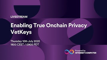 VetKeys Livestream | Enabling Onchain Privacy on the Internet Computer
