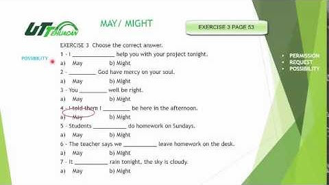 LEVEL 3 UNIT 2 EXERCISE 3  MAY MIGHT