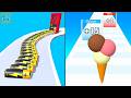 Battery Run vs Ice Cream Rush ✦ ASMR Gameplay Android iOS • 2048 Number Merge Race Games