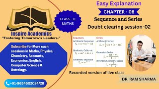 Sequence and Series | Part-04 | Doubt Clearing Session-02 | Class 11 Mathematics