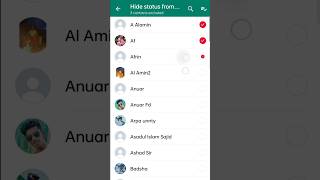 How to Hide WhatsApp status || How to Hide WhatsApp Status privacy || My contacts except #short screenshot 5