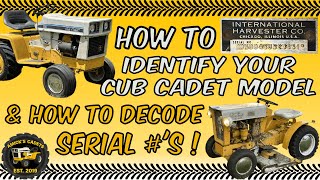 How To Identify Your Old Cub Cadet - Finding Serial Numbers and Decoding Them!