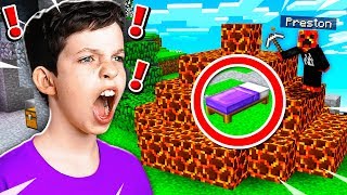 TROLLING MY LITTLE BROTHER IN MINECRAFT BED WARS! (MCPE)