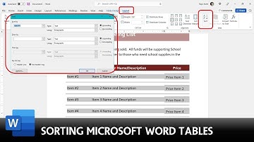How to Sort Tables in Microsoft Word Tutorial - Lesson 24
