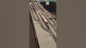 Cactus Brick display with 9v Lego trains switching in trainyard #shorts #legotrain #lego