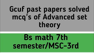 Gcuf past papers solved mcq