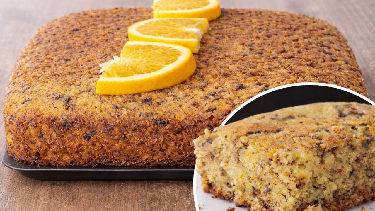 بسبوسة البرتقال 🍊 بسبوسة سهلة وسريعة التحضير وهشيشة بمكونات بسيطة