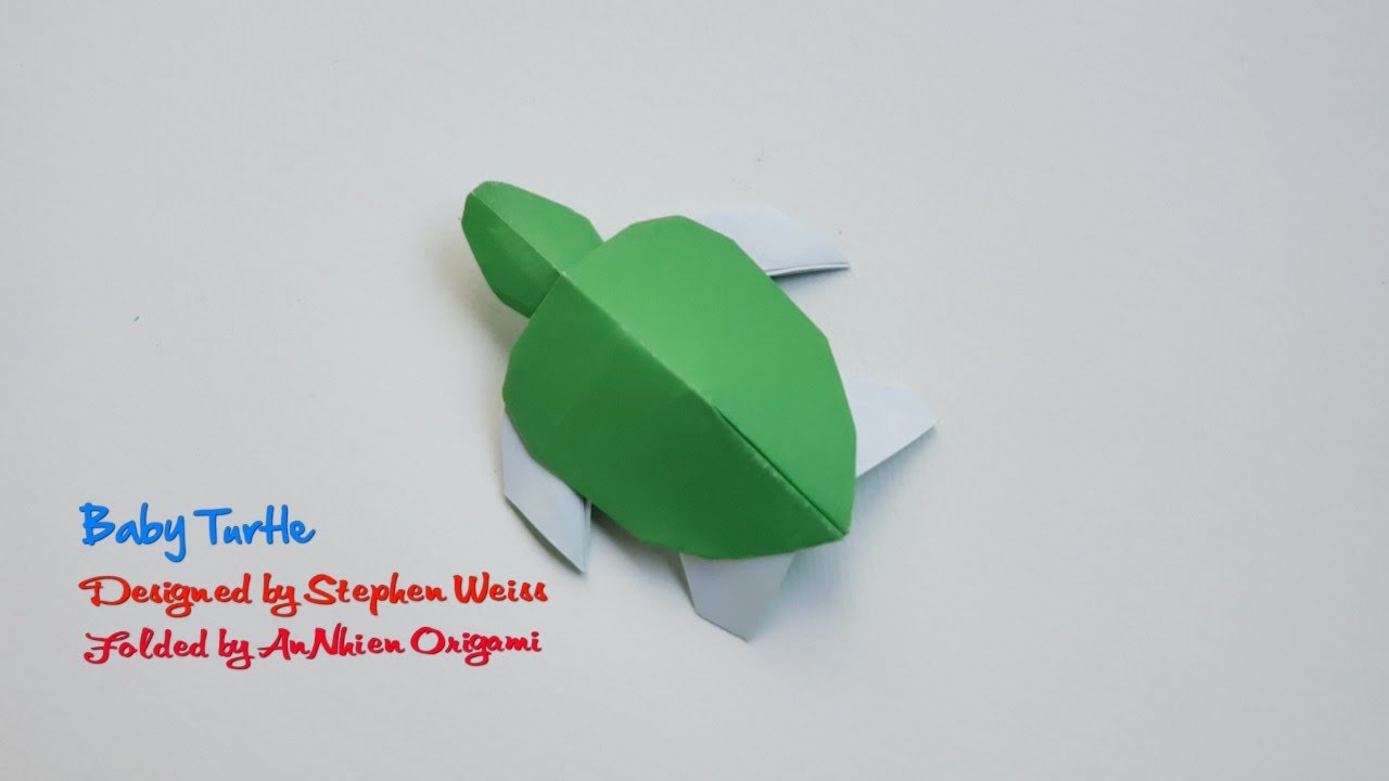 Origami, Hướng dẫn gấp bé Rùa đơn giản, chi tiết, Baby Turtle Origami ...