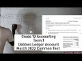 Grade 10 Accounting Term 1 : Debtors Ledger Accounts | March Test 2022