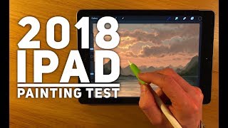 2018 IPAD PAINTING TEST TUTORIAL Part 2 - How to paint mountains and a river