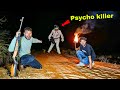 Psycho killer on the forest road      attacked by psycho killer