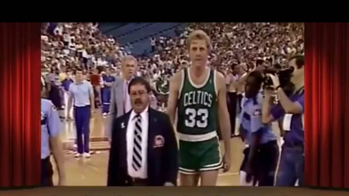 Bill Laimbeer tackles Larry Bird. Robert Parish re...