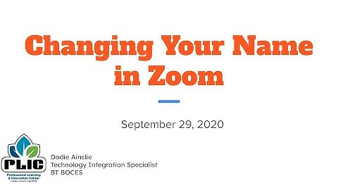 Changing Name in Zoom
